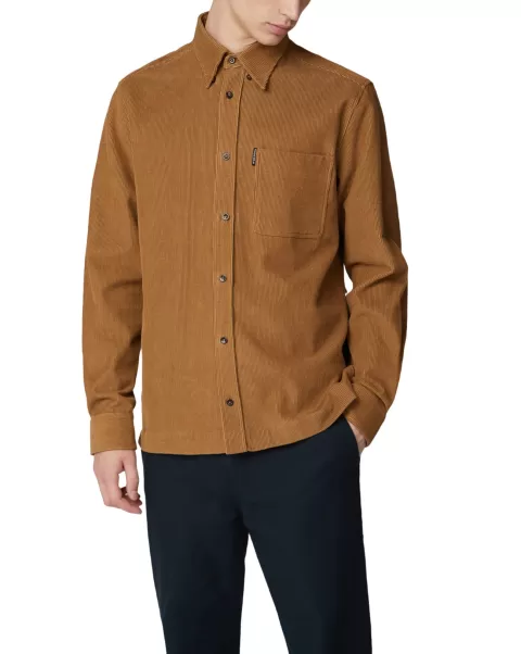 Tan Men Long-Sleeve Cord Overshirt - Tan Free Ben Sherman Long Sleeve Shirts