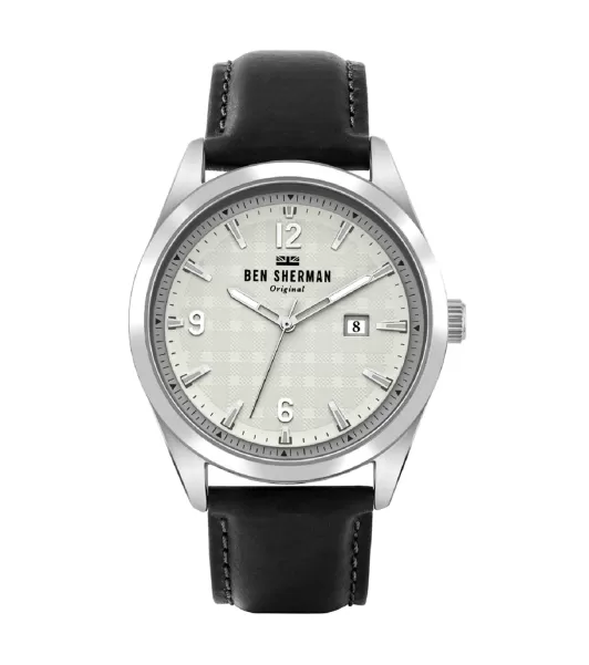 Ben Sherman Reliable Black/Off-White/Silver Men Men's Carnaby Check Watch - Black/Off-White/Silver Watches