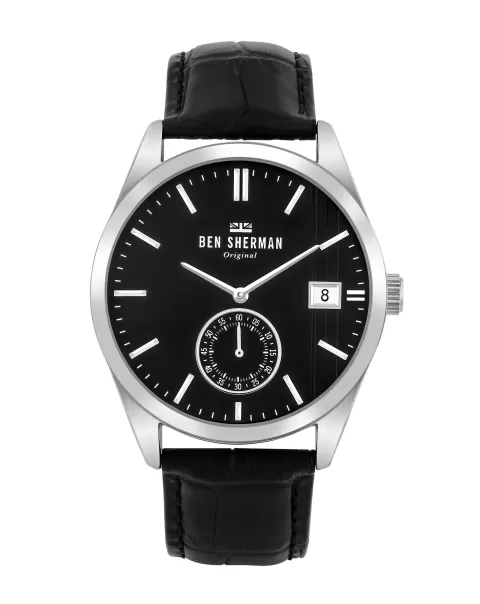 Flexible Men's Spitalfields Heritage Watch - Black/Black/Silver Black/Black/Silver Watches Men Ben Sherman