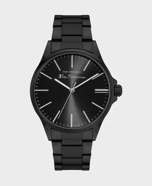 Men's Stainless Steel Bracelet Watch, 41Mm - Black/Black/Black Black/Black/Black Ben Sherman Watches Bold Men