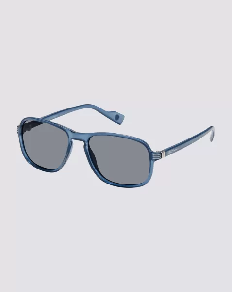 Men Exquisite Navy Ben Sherman Max Polarized Eco-Green Sunglasses - Translucent Navy Sunglasses