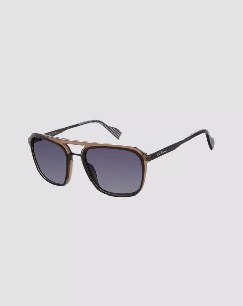 Black Ben Sherman Luxury Sunglasses Coleman Polarized Gradient Eco Sunglasses - Black Men