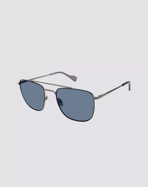 Sunglasses Grey Barking Polarized Aviator Square Eco Sunglasses - Grey Innovative Ben Sherman Men