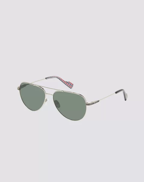 Ben Sherman Sunglasses Shaftesbury Polarized Oversized Aviator Eco Sunglasses - Silver Men Silver Cashback
