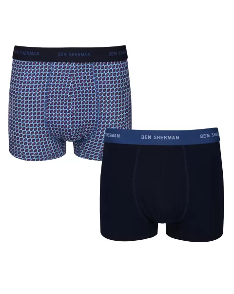 Underwear Laz Men's 2-Pack Fitted No-Fly Boxer-Briefs - Skyway Print/Navy Skyway Print/Navy Men Cozy Ben Sherman