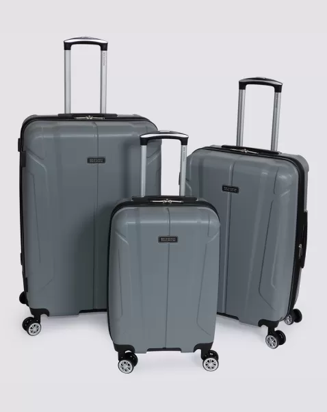 Graphite Derby 3-Piece Hardside Luggage Set - Graphite Ben Sherman New Men Bags & Luggage