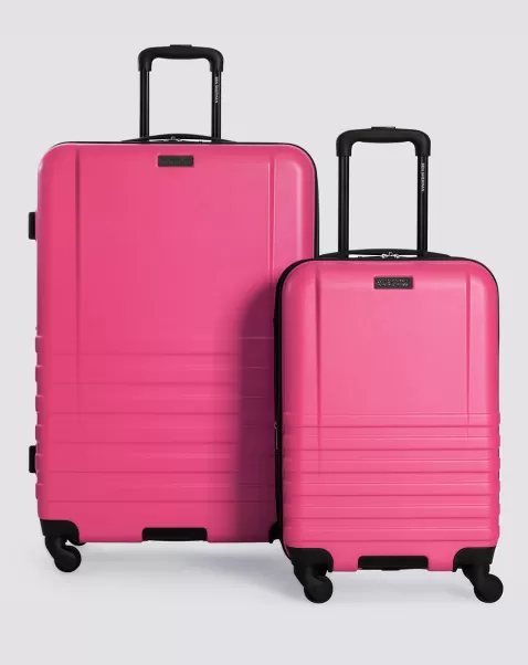 Hereford 2-Piece Hardside Luggage - Magenta Men Bags & Luggage Ben Sherman Magenta Spacious