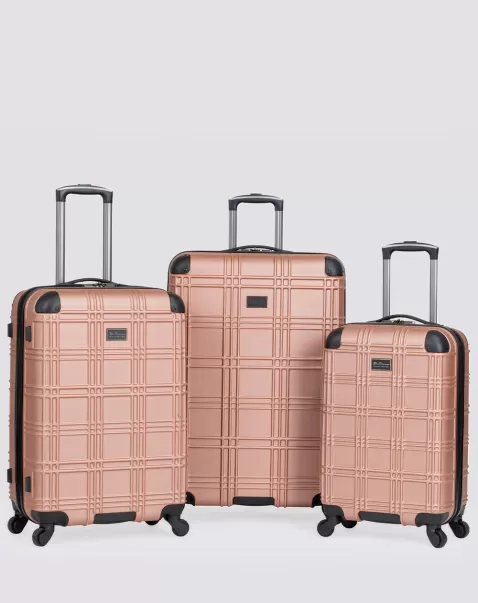 Rose Gold Bags & Luggage Ben Sherman Men Simple Nottingham 3-Piece Hardside Luggage Set - Rose Gold