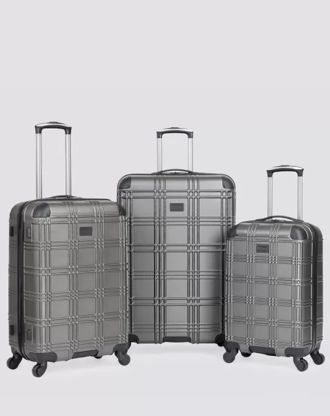 Men Extend Charcoal Bags & Luggage Ben Sherman Nottingham 3-Piece Hardside Luggage Set - Charcoal