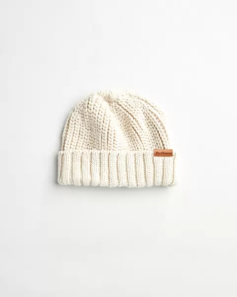 Cream Scarves & Cold Weather Men's Knit Hat - Cream Men Robust Ben Sherman